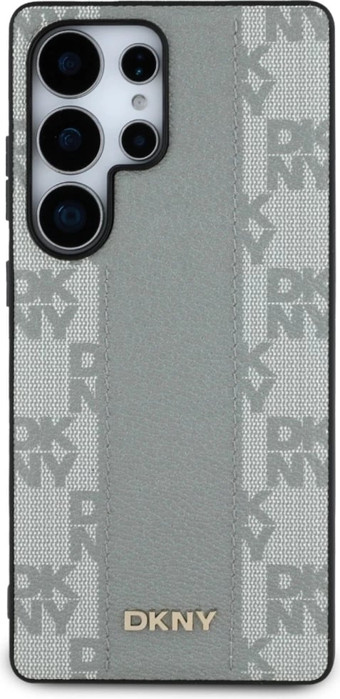 Mbështjellës DKNY Leather Checkered Pattern MagSafe për Samsung Galaxy S25 Ultra, Gri