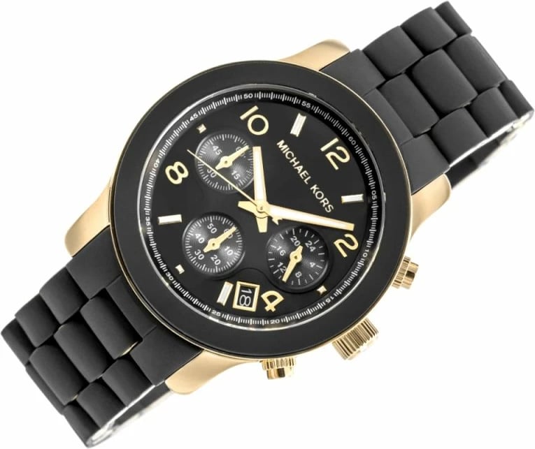 Orë dore për femra Michael Kors, e zezë dhe e artë