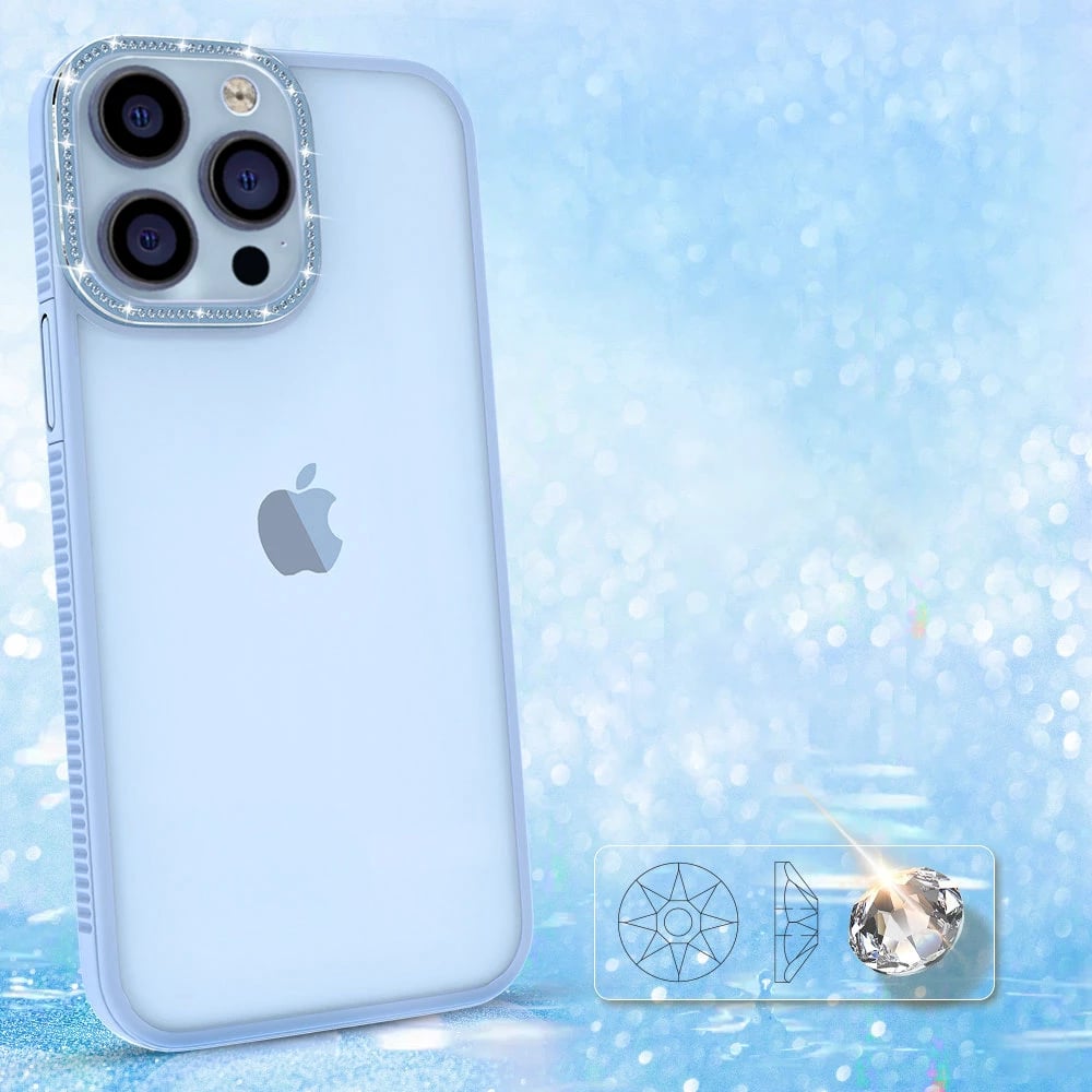 Mbështjellës Kingxbar Sparkle Series për iPhone 13 Pro, me kristale, Blu