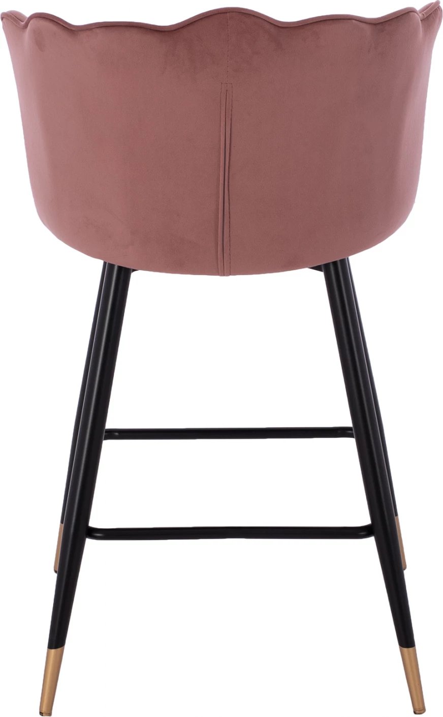 Karrige mesatare për bar, FH8736.02, kadife rozë e pluhurosur, kornizë metalike, 50x50x90 cm, set prej 2 copë