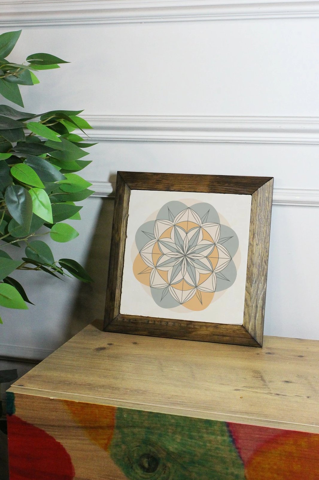 Pikturë dekorative me kornizë, Wallity, Ersytastablo55 - 26, shumëngjyrëshe, 26x26cm