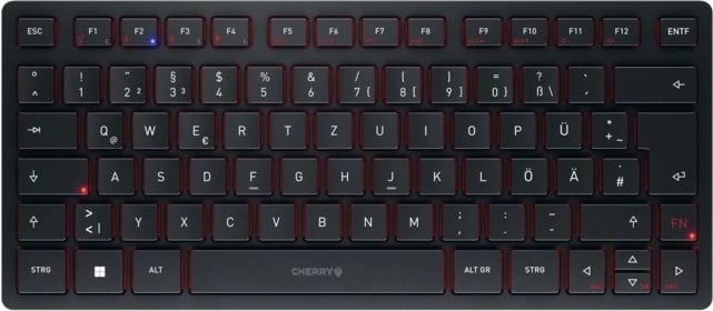 Tastierë Cherry KW 9200 MINI, 75%, Wired & Wireless, USB + RF Wireless + Bluetooth, Scissor key switch, QWERTZ, E zezë