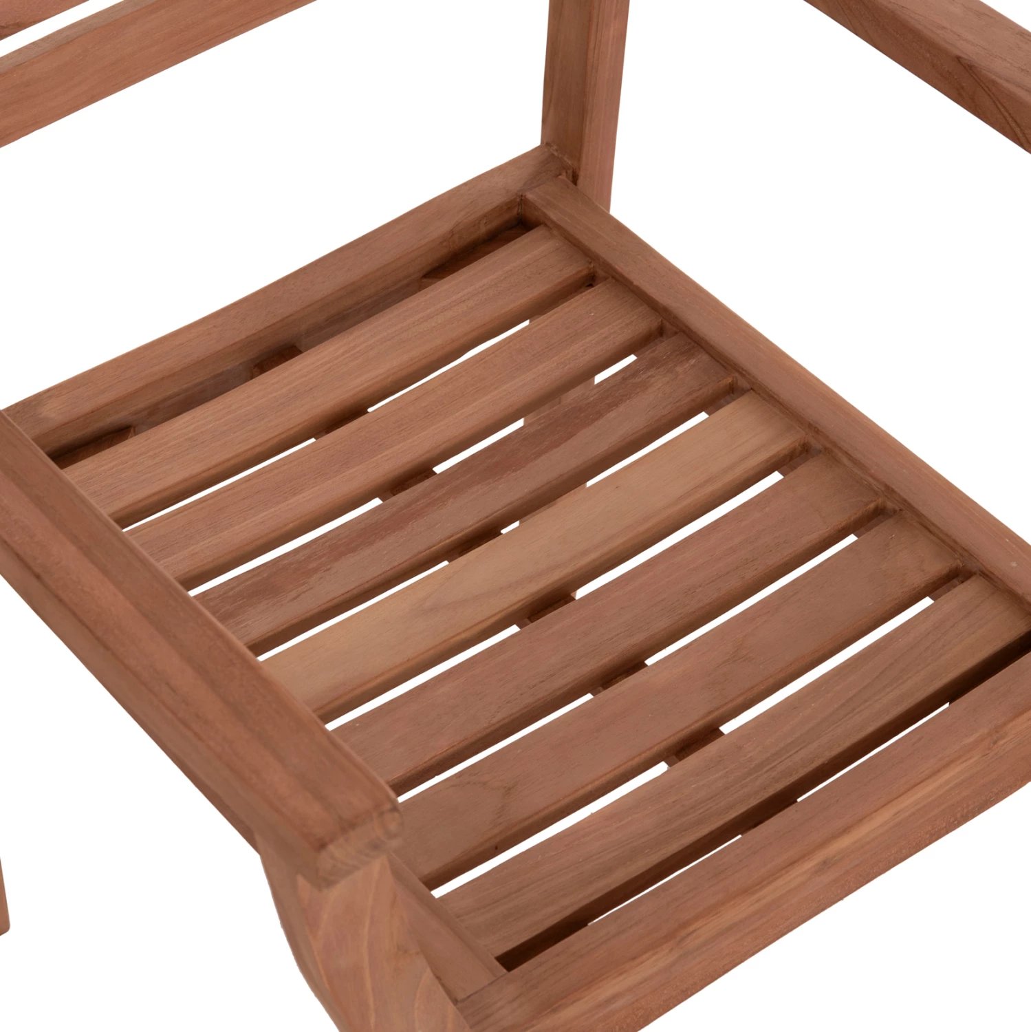 Karrige ngrënie për jashtë Ermioni, dru tik natyral, 60x59x84cm