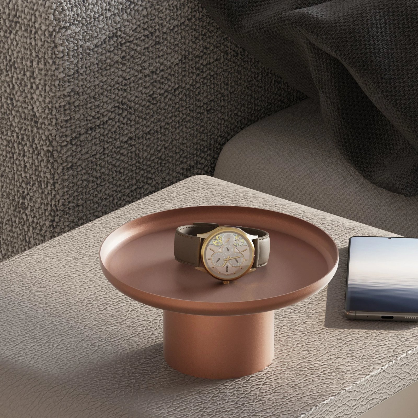 Set aksesorë dekorativ metalik Nısıros-A, 3 copë, bakër