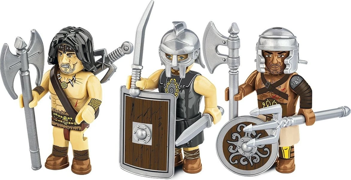 Set lodrash ndërtuese Cobi Klocki Imperium Romanum Gladiatorzy, 3 figurina, plastikë