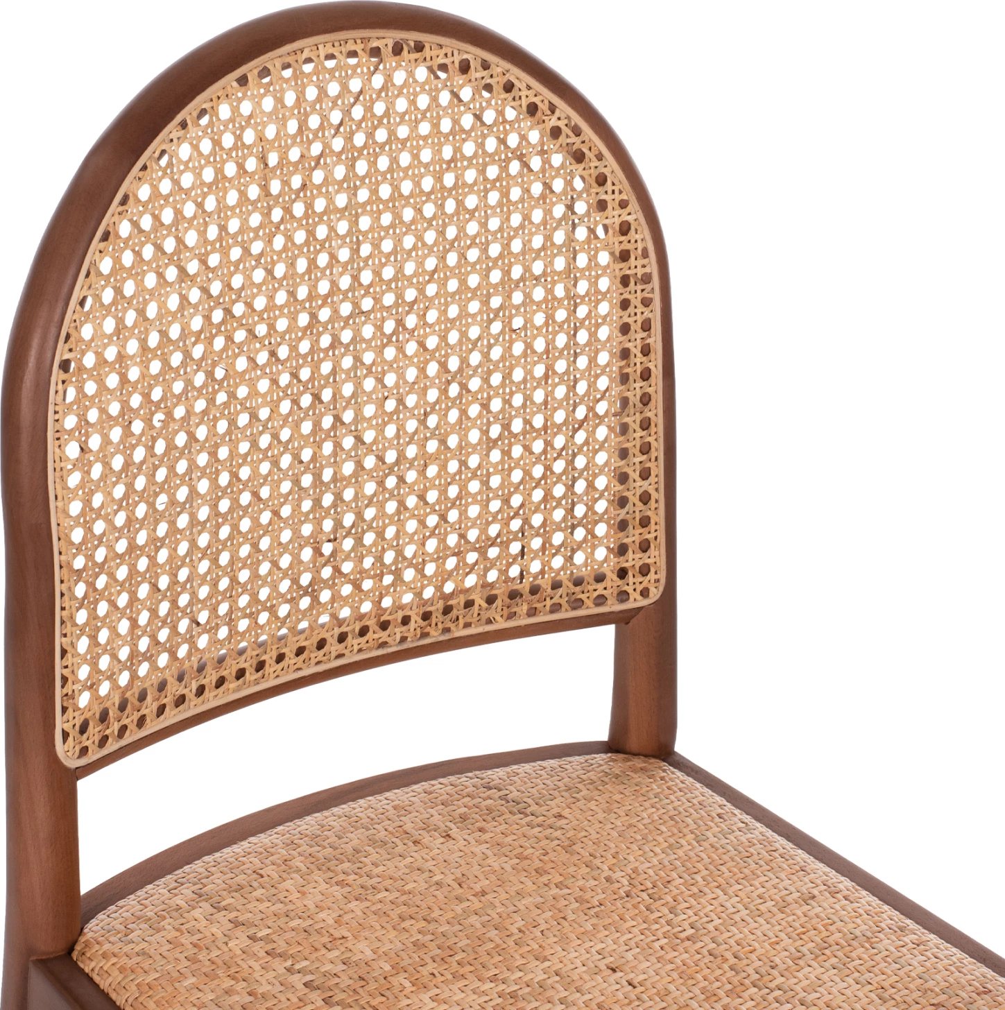 Karrige dru ahu, ngjyrë arre-rattan bezhë, FH9407.04, 43x50x87H cm Karrige dru ahu, ngjyrë arre-rattan bezhë, FH9407.04, 43x50x87H cm