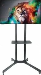 Tavolinë lëvizëse për TV ART STO S-08A, për ekrane 30-65", metal, e zezë