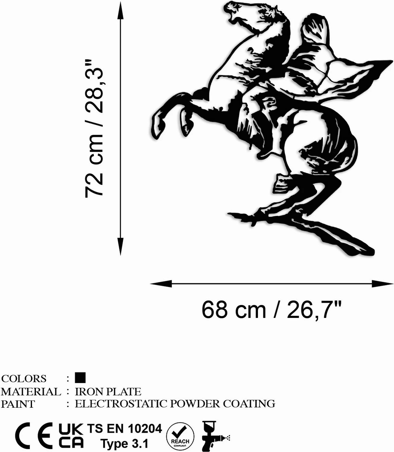 Aksesor dekorativ metalik për mur, Wallity, Banksy 10, ngjyrë e zezë