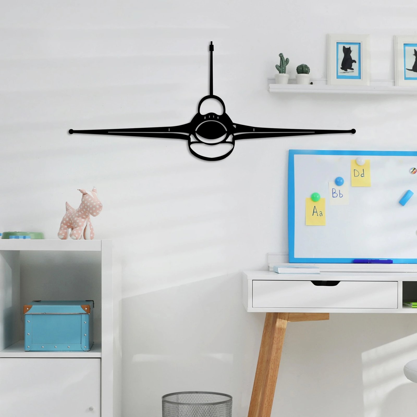 Aksesor dekorativ metalik për mur, Wallity, aeroplan F-16