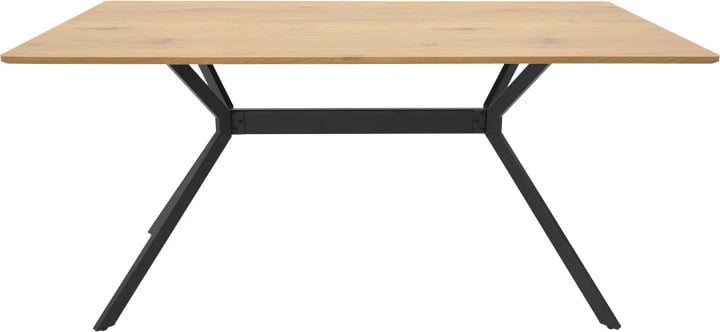 Tavolinë Nerelis, MDF natyral, këmbë metalike të zeza, 160x90x75cm Tavolinë Nerelis, MDF natyral, këmbë metalike të zeza, 160x90x75cm