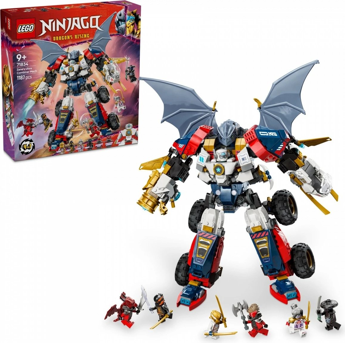 Set LEGO Ninjago Multi-functional Ultramech Zane 71834, 1187 pjesë, për fëmijë, plastikë