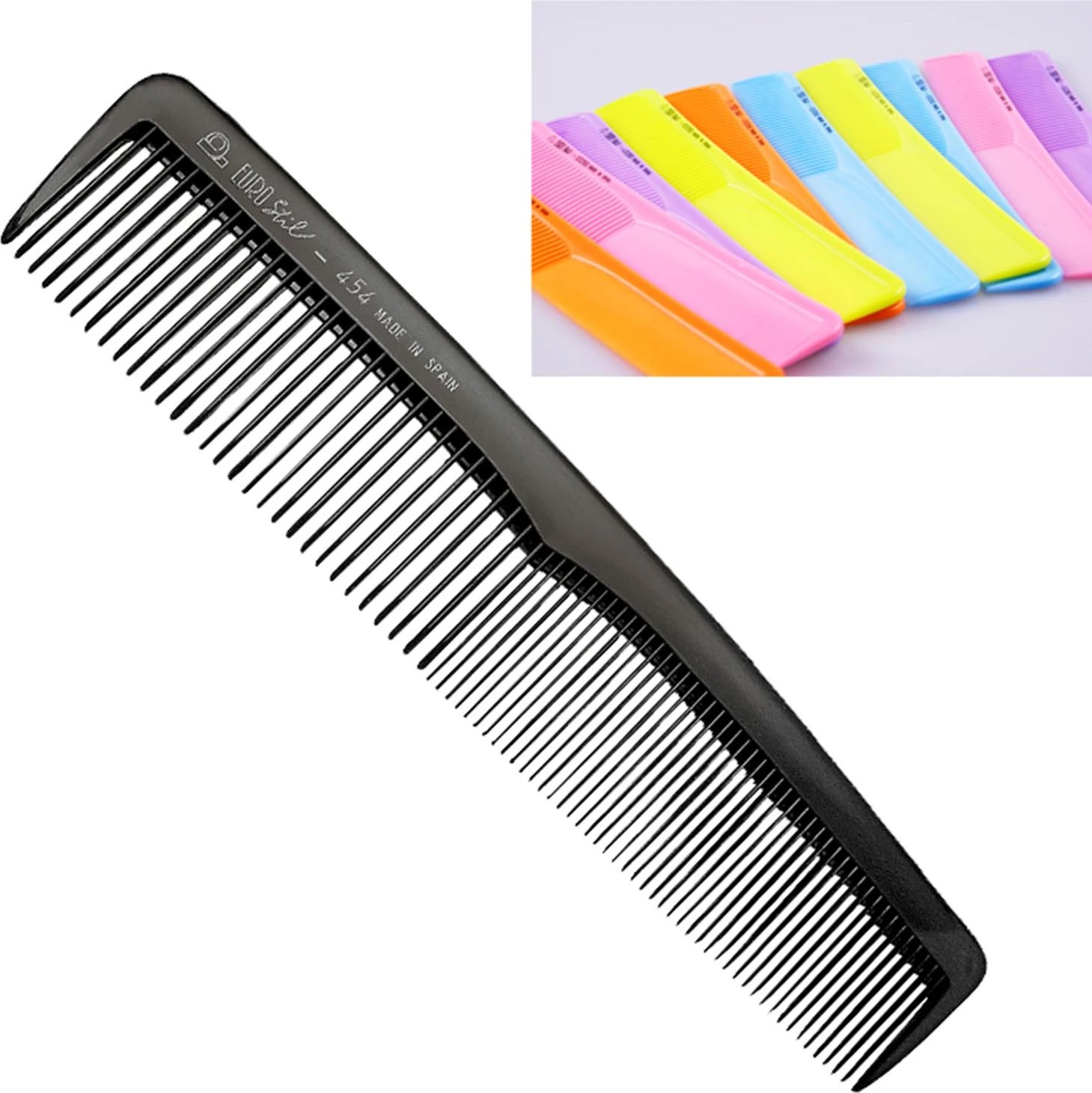 Krehër profesional drejt Eurostil Batidor Color 19.5cm unisex i zi 1 copë