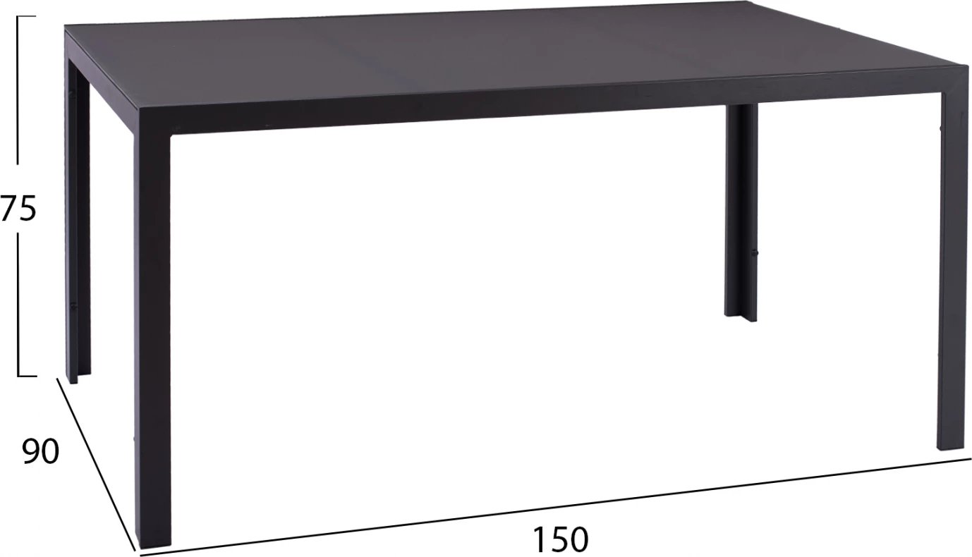 Set për darkë 7 pjesë tavolinë gri 150x90 dhe karrige tekstilene gri FH11520.01