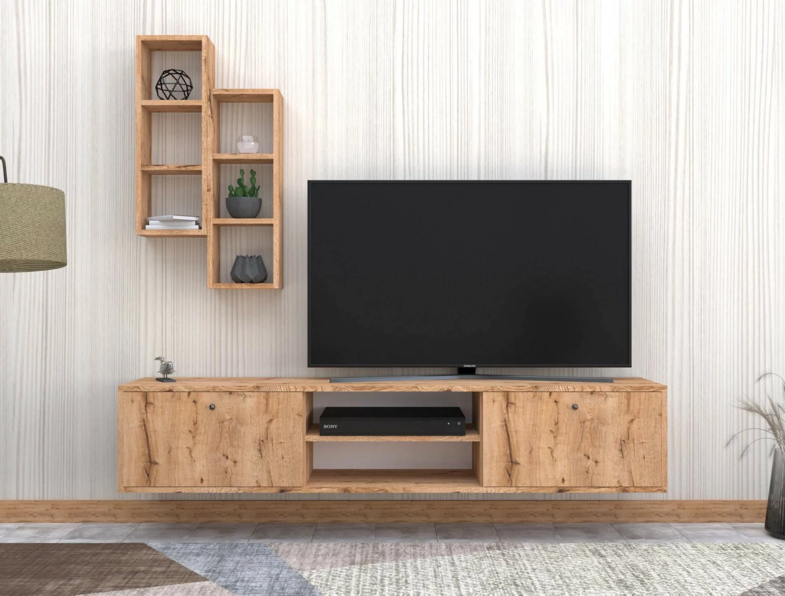 Komodë TV Hanah Home, ngjyrë lisi Sapphire Oak