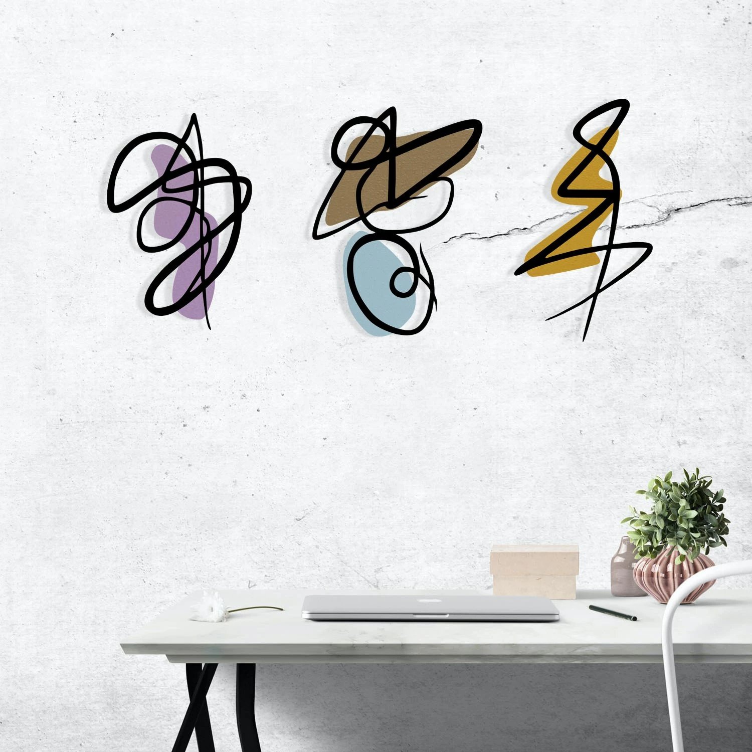 Aksesor dekorativ metalik për mur, Wallity Artifice, shumëngjyrësh