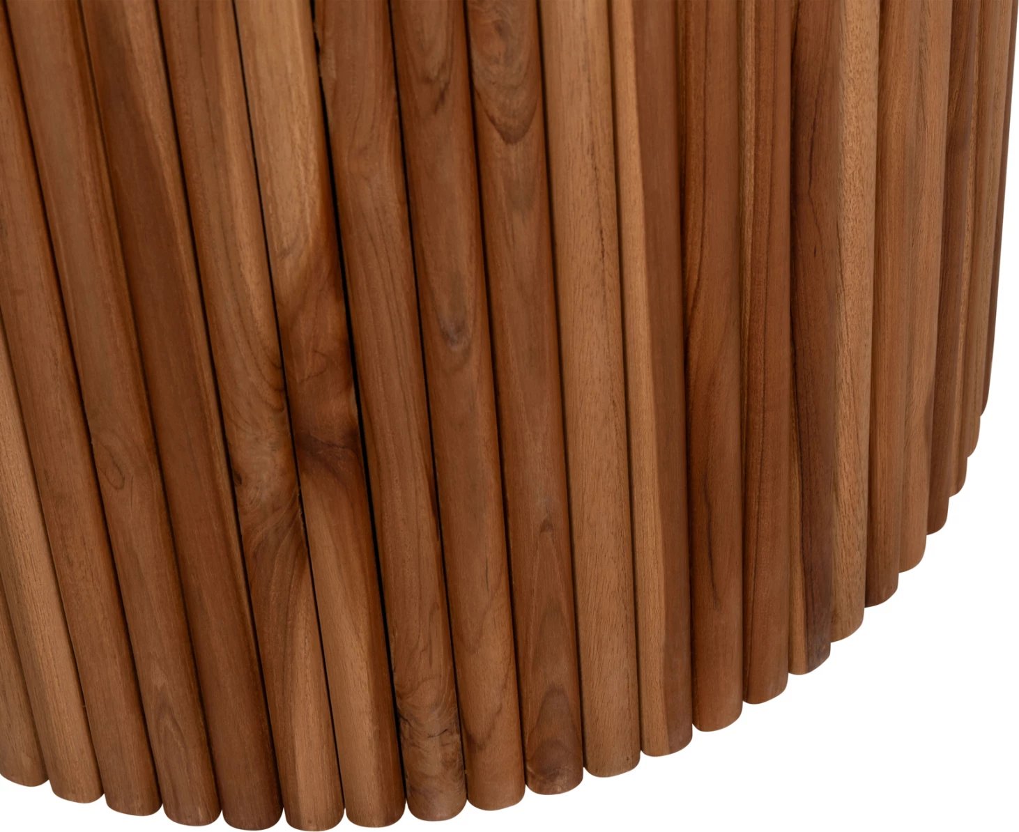 Tavolinë e rrumbullakët për ngrënie, dru tik, 130x79.5cm, trashësi 3cm