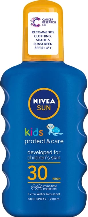 Sprej mbrojtës ndaj diellit Nivea Sun Kids Protect & Care 30 SPF, 200 ml