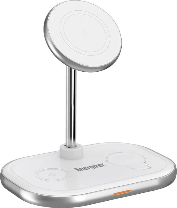 Karikues wireless Energizer WCP-303 për celular, smartwatch dhe kufje, i bardhë