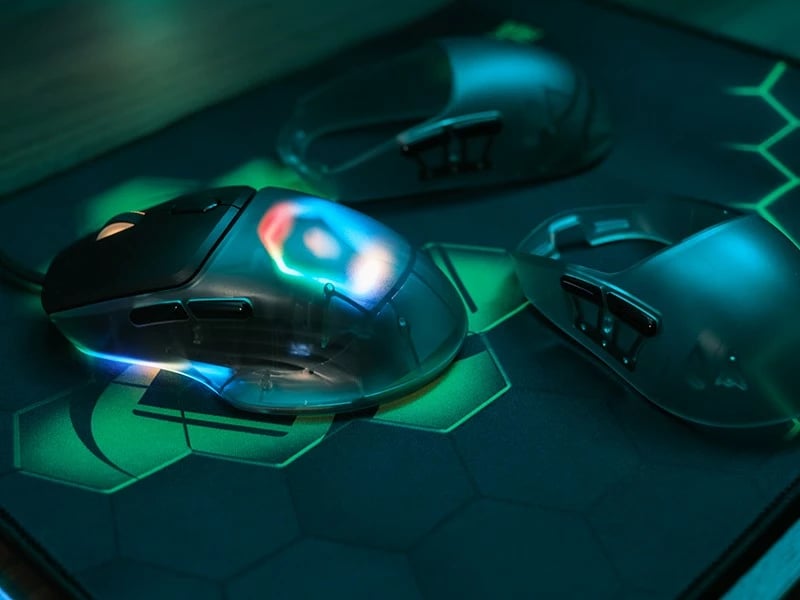 Maus Tracer Gamezone Neon RGB 12400 DPI, 7 butona, USB, i djathtë, kabllo 1.8 m, i zi, me 3 kapakë S/M/L