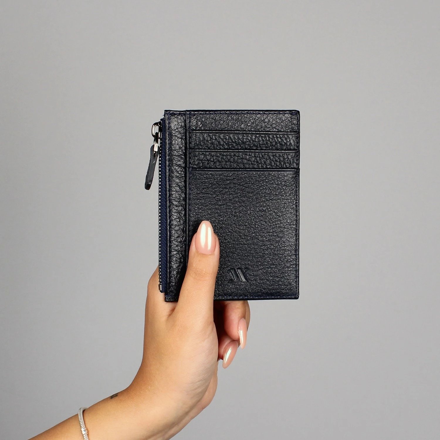 Portofol prej lëkure, ngjyrë blu e errët, Zoozie Bags, 1005