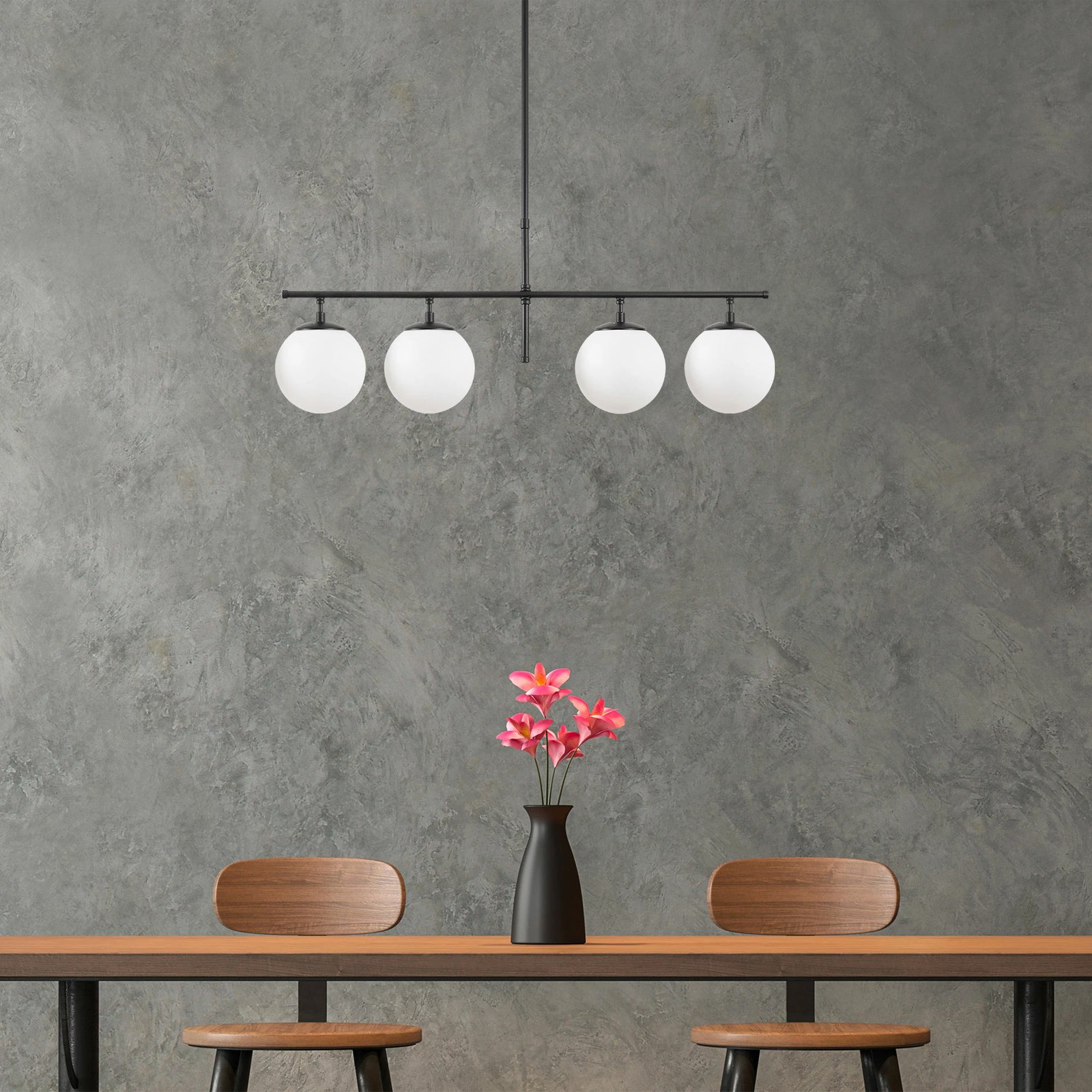 Llambë tavani Opviq Roe - 10775, ngjyrë e zezë dhe krem, 81x15x36-76 cm