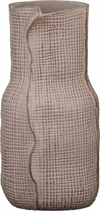 Vazo VEIL, alumin, ngjyrë kafe e çelët dhe kafe e errët, 16x16x31cm