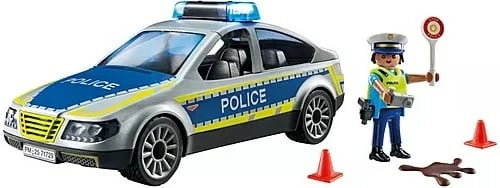Set lodrash Playmobil Action Heroes 71729, veturë policie me drita dhe zë, 24 pjesë