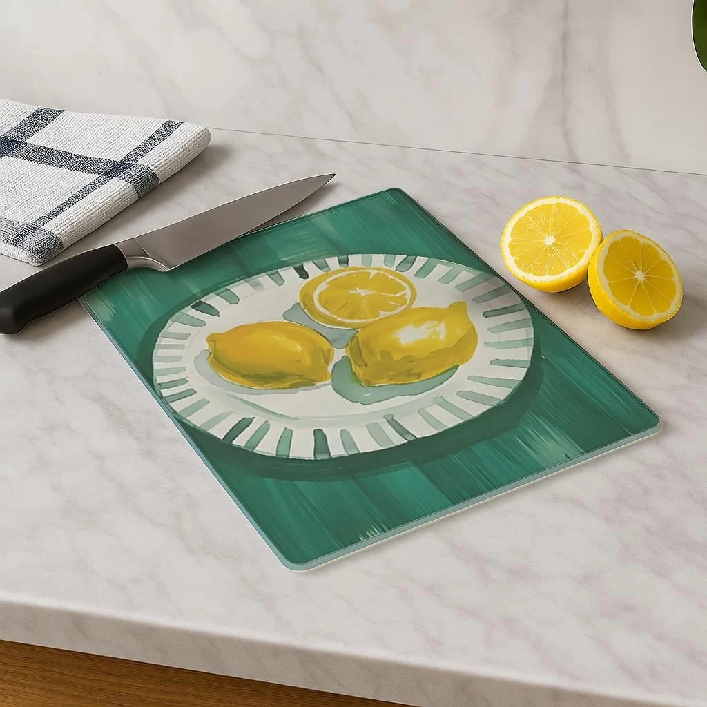 Dërrasë prerëse Hermia, qelq i temperuar, shumëngjyrëshe, 30x40cm