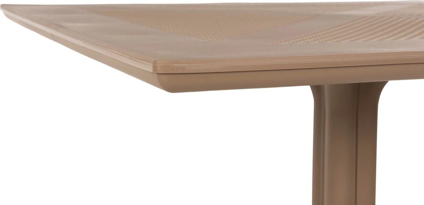 Tavolinë katrore për jashtë, polipropileni, Lunar FH5930.14, ngjyrë kapuçino, 80x80x75H cm