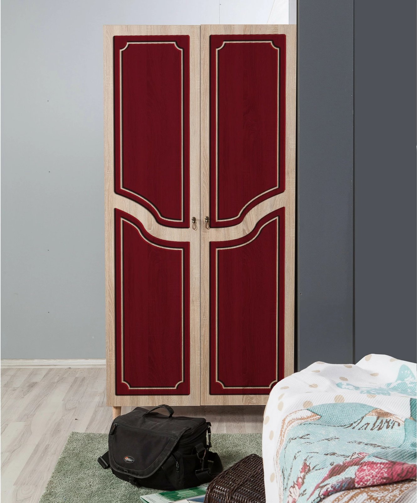 Dollap garderobe Skye Decor, stil modern, ngjyrë lisi Sonoma, 90x192x52 cm