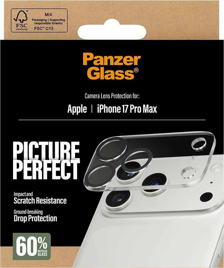 Mbrojtës xhami PanzerGlass për kamera iPhone 17 Pro Max