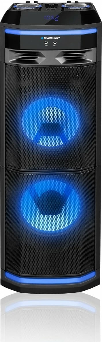Sistem audio Blaupunkt PS11DB me Bluetooth, karaoke, 1200W, i zi, me dy mikrofonë wireless