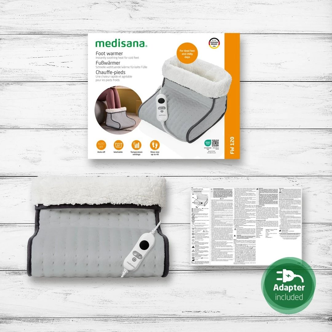 Ngrohës elektrik për këmbë Medisana FW 120, 100 W, Gri