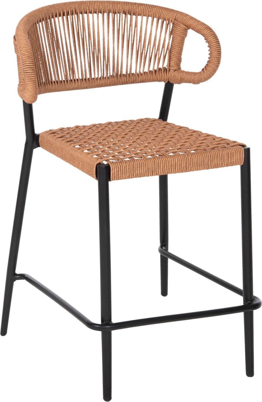 Karrige për bar mesatare EULO FH6087.03 alumin e zezë-ratan sintetik 60x56,5x99Hcm