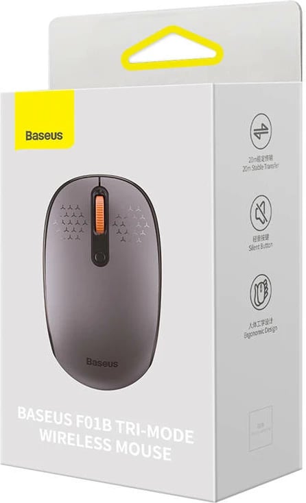 Maus wireless Baseus F01B Tri-mode, 1600 DPI, gri