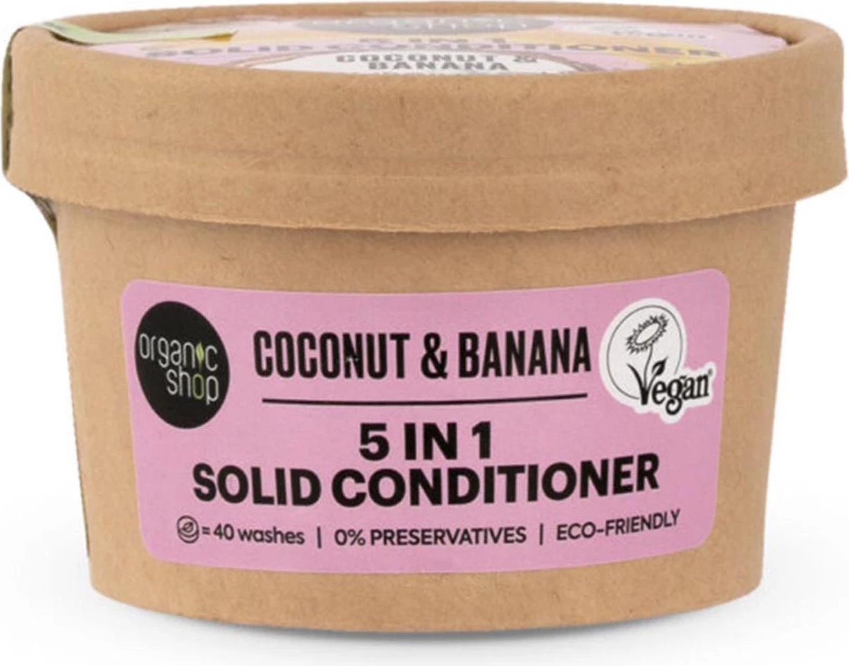 Kondicioner i ngurtë për flokë Natura Siberica Coconut & Banana 5in1, 60g