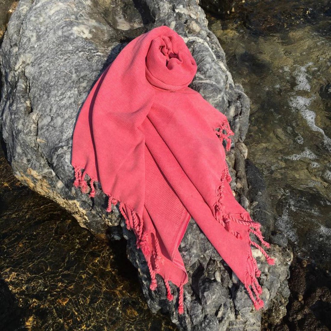 Peshqir plazhi Fouta, ngjyrë rozë, Mijolnir, 90x175cm (1 copë)