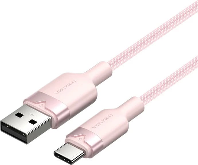 Kabllo USB 2.0 A në USB-C Vention CTNPF, 1m, Rozë