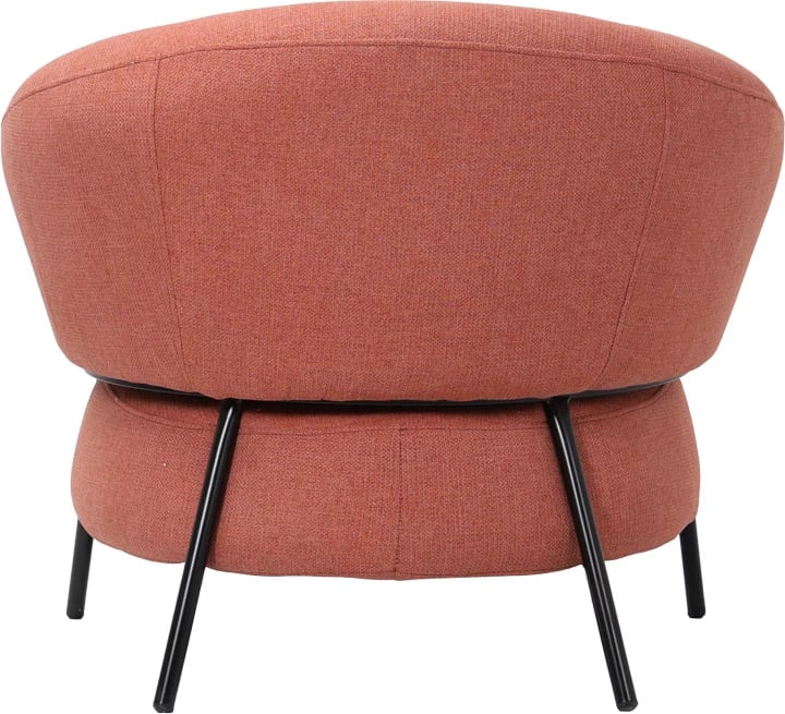 Fotel Jennie, material terakote, këmbë metalike të zeza, 84x84x71.5cm