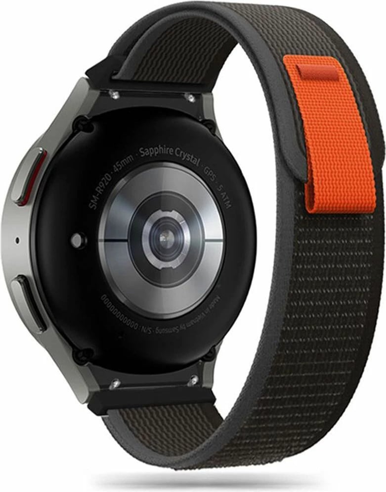 Rrip najloni për smartwatch Tech-Protect për Samsung Galaxy Watch 4/5/5 Pro/6/7/FE, zi me portokalli