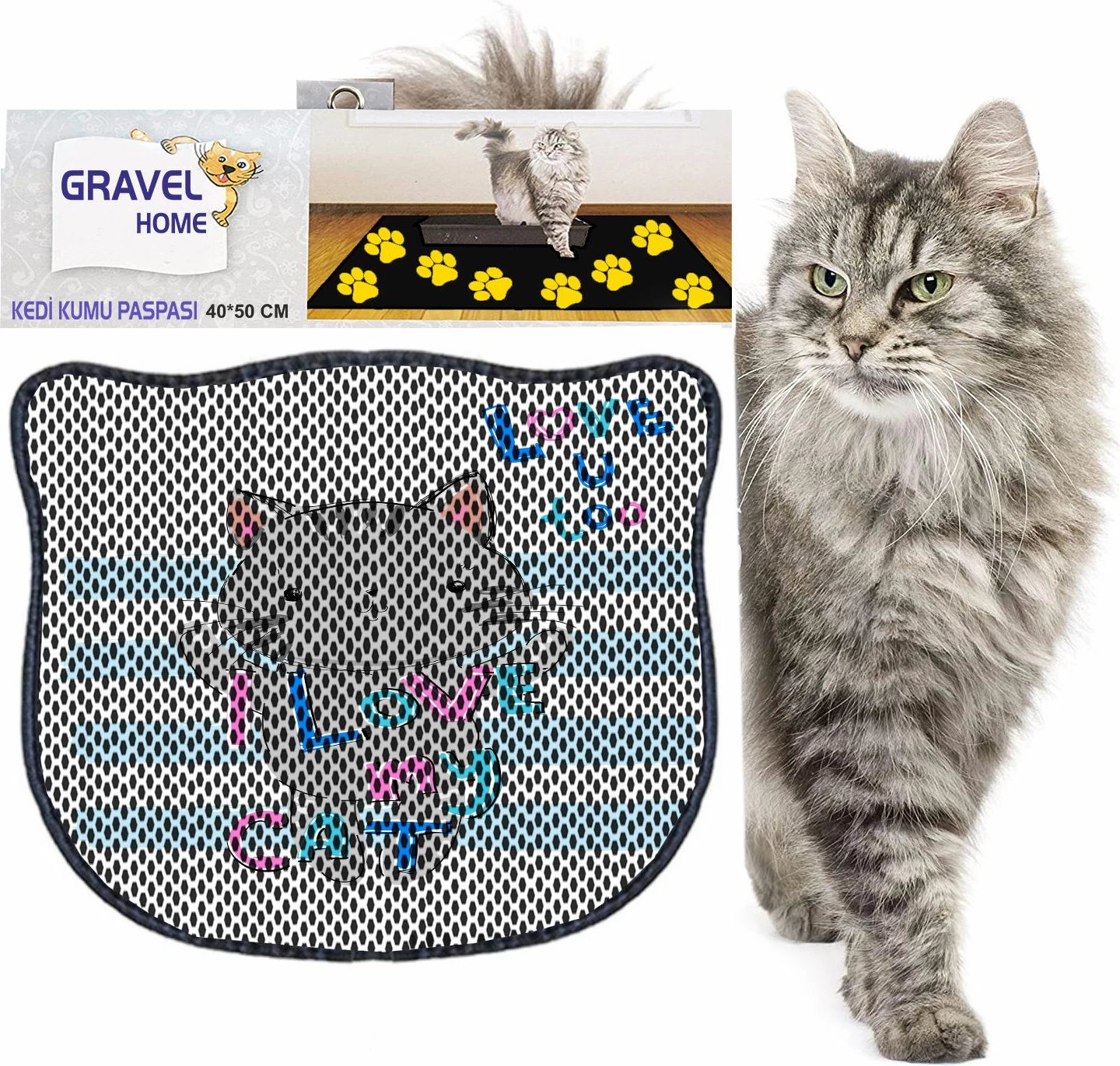 Tapet për rërë mace, shumëngjyrësh, Paws & Whiskers, Kdkafa0209