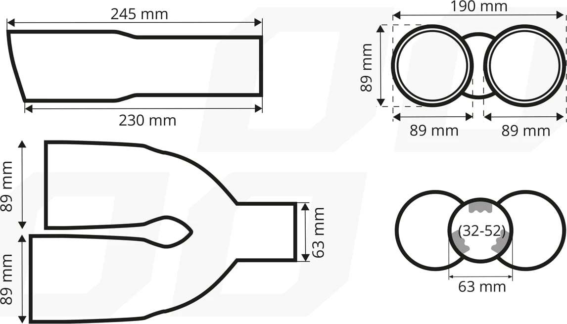 Auspuh dekoreus, çelik inox krom