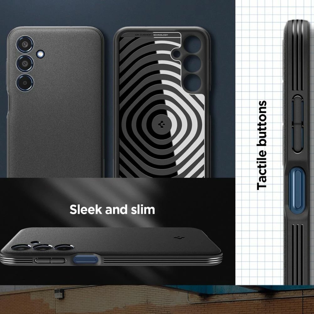 Mbështjellës Spigen Essential SandBlast për Samsung Galaxy M35 5G, i zi