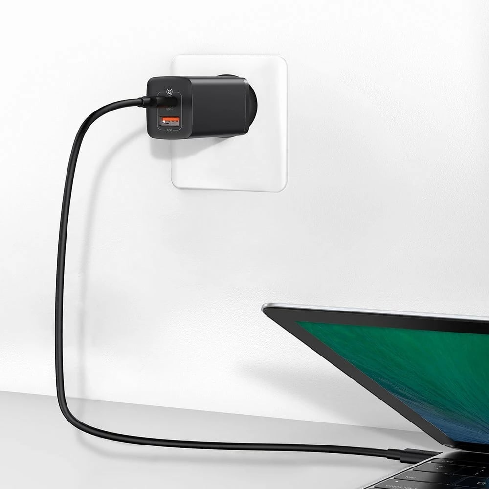 Karikues i shpejtë Baseus GaN2 Lite, 65W, USB/USB-C, i zi Karikues i shpejtë Baseus GaN2 Lite, 65W, USB/USB-C, i zi