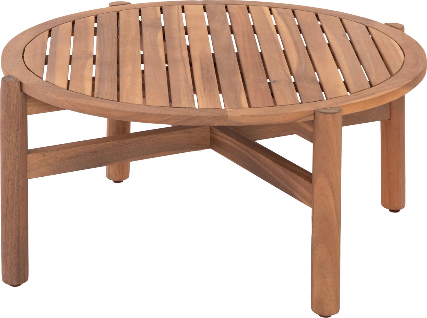 Tavolinë e rrumbullakët për kafe për jashtë, dru akacie, ngjyrë natyrale, FH6228, Φ86x41.5 cm