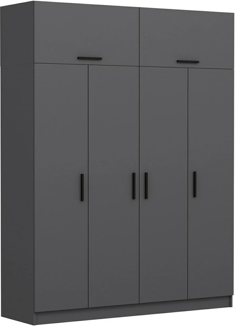 Dollap Hanah Home, Kale - 5264, ngjyrë antracit, 180x255x52cm