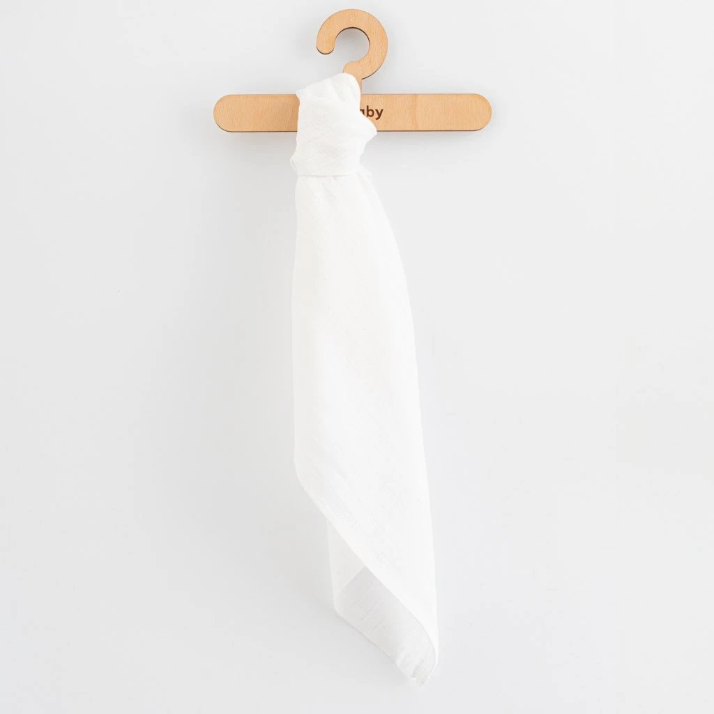 pelena pëlhure, New Baby, STANDARD 80 x 80 cm, 100% pambuk, të bardha, paketë 10 copë