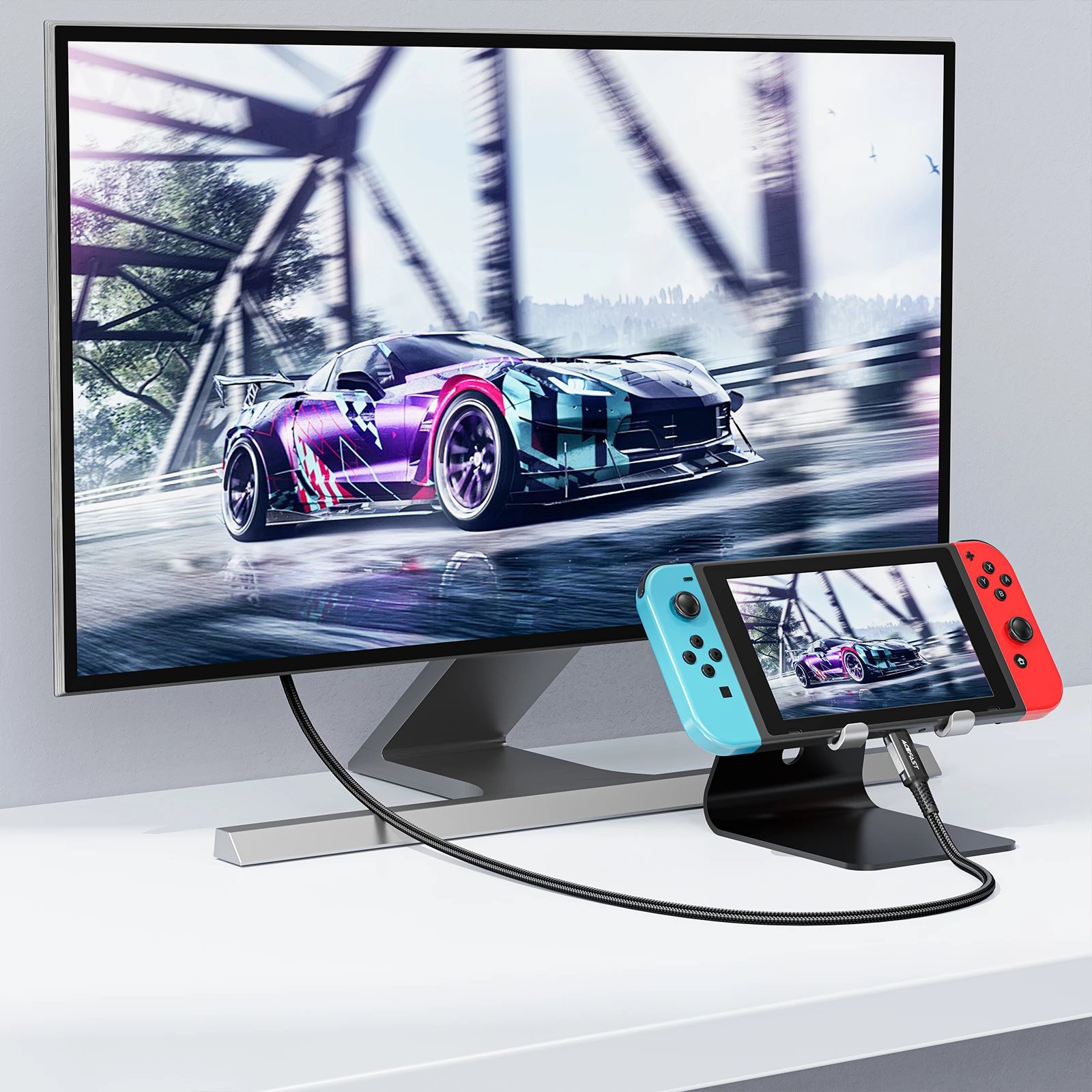 Kabllo video Acefast C1-10, USB-C në HDMI, 1.8m, 4K 60Hz, e zezë