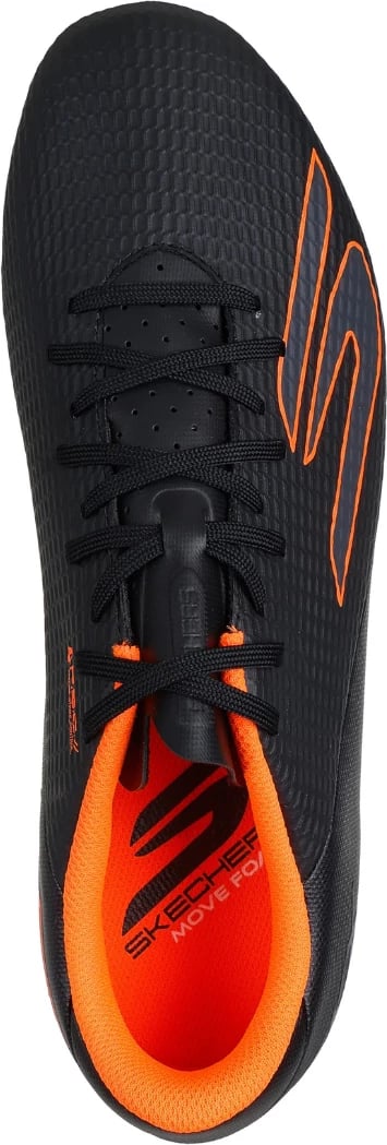 Atlete futbolli Skechers për meshkuj, të zeza-portokalli