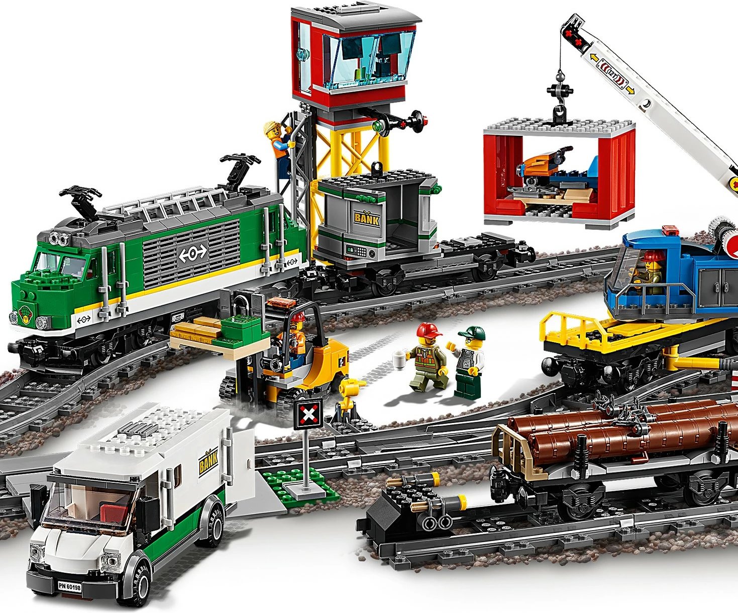 Set ndërtimi LEGO City Cargo Train Power Functions 60198, 1226 pjesë, 6+ vjeç, shumëngjyrësh